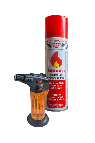 Asmaco Multi Color Lighter And Refillable Butane Gas Refill