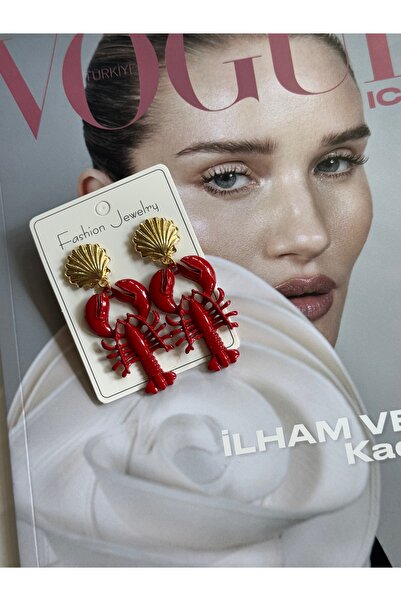 shop أقراط ماركة الأسكالوب الأحمر