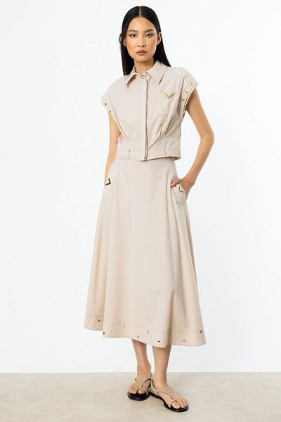 On Fashion Fustă - Bej - Midi