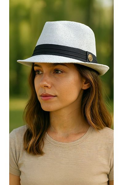 LAGRANZE Women's Summer Straw Premium Jackson Fedora Hat