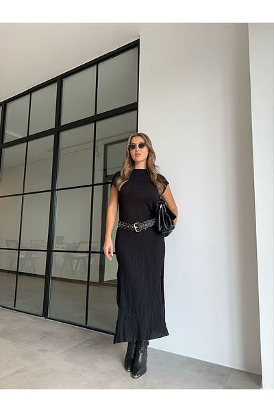 Bak'ap Rochie lungă din muselină, 100% bumbac, cu detaliu de fante premium și detaliu la spate