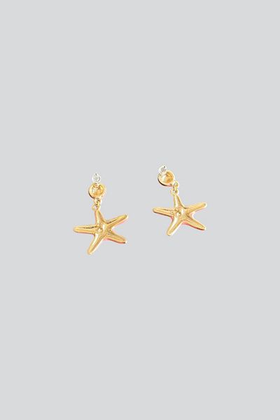 stravis Enameled Star Earrings with Dangle