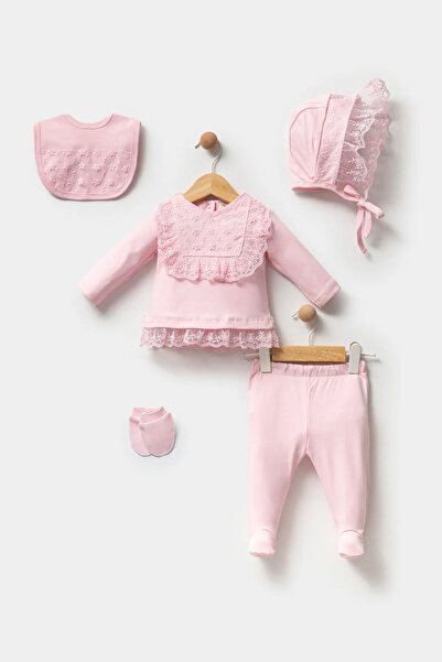 Melekpare Kız Bebek Hastane Çıkışı Yeni Doğan Lüks Güpürlü % 100 Pamuk Zıbın ...