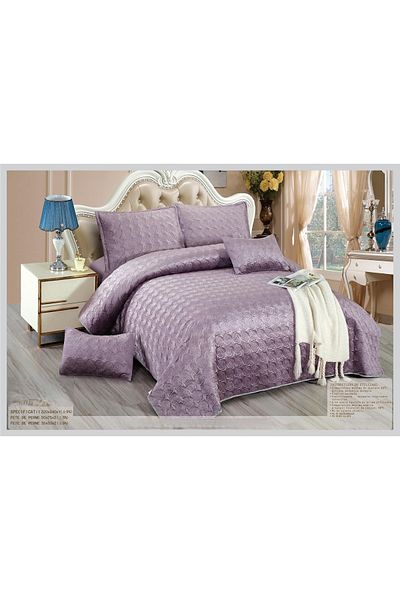 CHIRASO CHIRASO Velvet Duvet Cover Set, 5 Pieces, Duvet Cover 220 x 240 cm, 4 Pillowcases, dusty purple