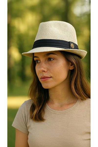 LAGRANZE Women's Summer Straw Premium Jackson Fedora Hat