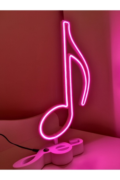 Neon Nota şeklinde Neon Led lamba 3D baskı 12V adaptörlü aç/kapa düğmeli