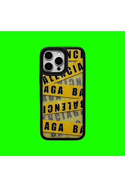 Balenciaga Husa telefon compatibila cu Iphone 16 PRO Balenicaga GALBEN-NEGRU