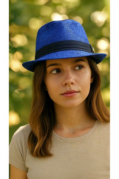 LAGRANZE Women's Summer Straw Premium Jackson Fedora Hat