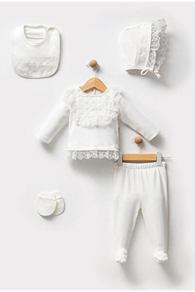 Melekpare Kız Bebek Hastane Çıkışı Yeni Doğan Lüks Güpürlü % 100 Pamuk Zıbın ...