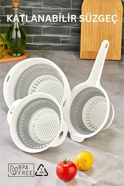 NY HOME 3 Piece Collapsible Strainer Set