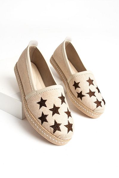 HVZ Exclusive Γυναικεία ψάθινη σόλα Mink με λεπτομέρεια Espadrille Άνετα και εργονομικά παπούτσια