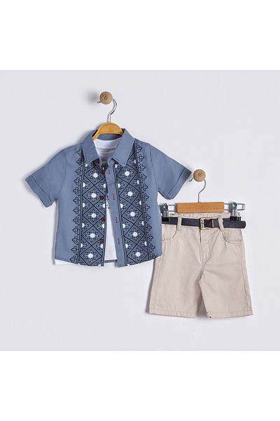 Bulut Baby Baby Boy-Child Summer, Holiday Shirt-T-Shirt-Shorts Set