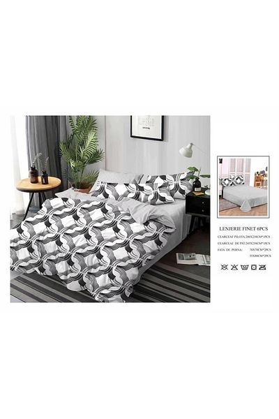 CHIRASO CHIRASO Finet Bedding Set, 6 Pieces, 2 Persons, Sheet 245x250, Quilt 200x230, 4 Pillowcases, Print