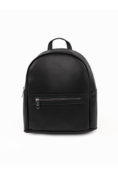 FLEXON Жіночий чорний м'який шкільний рюкзак зі штучної шкіри з передньою кишенею на блискавці