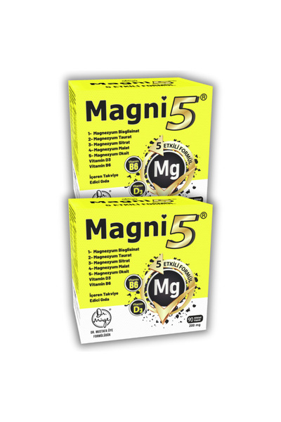 DR MÜYE Magnezyum 5 Etkili Form 3 Aylık 180 Kapsül B6 D Vitamini Magni5 Bisgl...