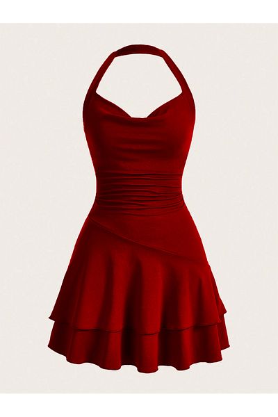 ÖZGESTORE Halter Neck Mini Dress