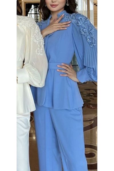 MİSSNESİL New Season Exclusive Design Double Suit with Dabil Pearl Detail