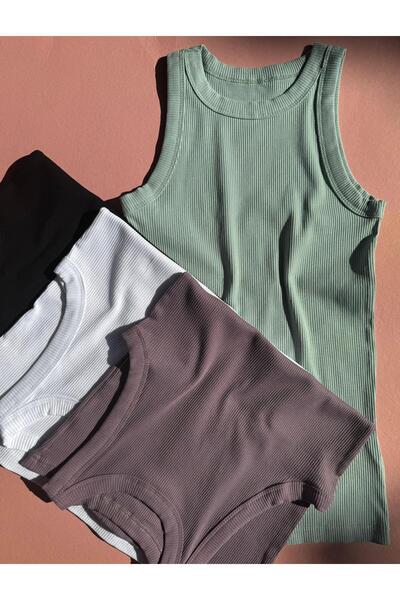 VicTroy Halter Yaka 2’li Açık Mor ve Beyaz Renk Kaşkorse Kumaş Kadın Bluz 64V62