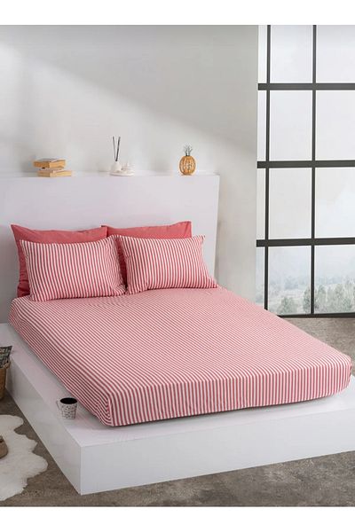 Totem Floral Patterned Ranforce Fitted Sheet Set
