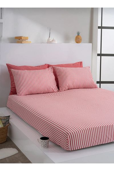 Totem Floral Patterned Ranforce Fitted Sheet Set