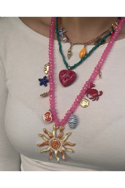 YENGEÇ مجموعة قلادة مطرزة ثلاثية السحر