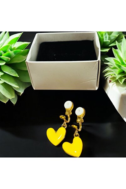 1PARÇAMAVİ حلق نسائي بمشبك على شكل قلب مقاس 1.4 سم - بدون فتحة