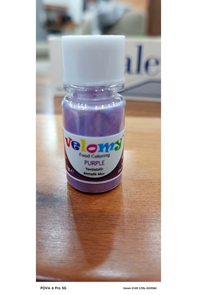 velomy Purple Metallic Edible Powder Food Coloring Chocolate Coloring 4 Gr
