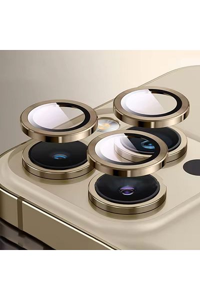 Choice 3 قطع لهاتف Iphone16pro Max واقي عدسة معدني من التيتانيوم الذهبي وغطاء كاميرا من الزجاج