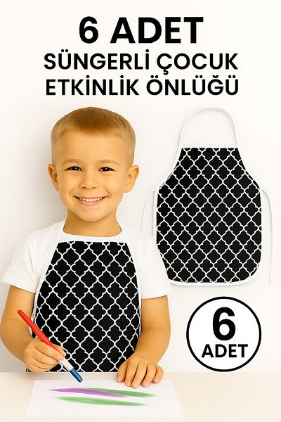 Morlay 6 Pieces Kitchen and Activity Aprons for Kids Colorful Cute and Fun Aprons