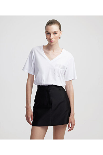 İpekyol Hotfix Printed V-Neck T-Shirt