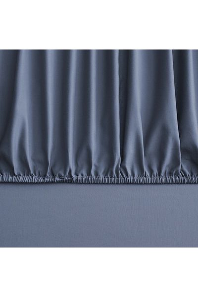 Linens ملاءة سرير من الساتان القطني بحجم كوين من Indigo - مزيج وتطابق مرن