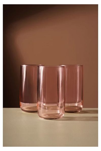 Paşabahçe 420805 6-Piece Pink Soft Drink Glass 365Cc