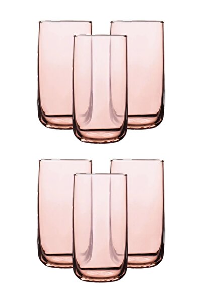 Paşabahçe 420805 6-Piece Pink Soft Drink Glass 365Cc