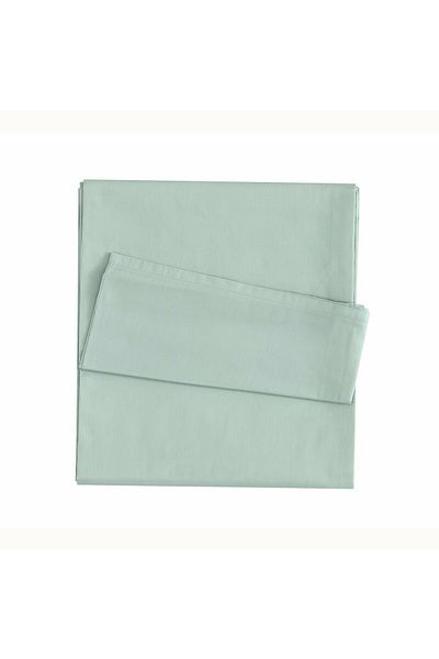 Linens Green Satin Single Bed Sheet - Mix&Match Cotton