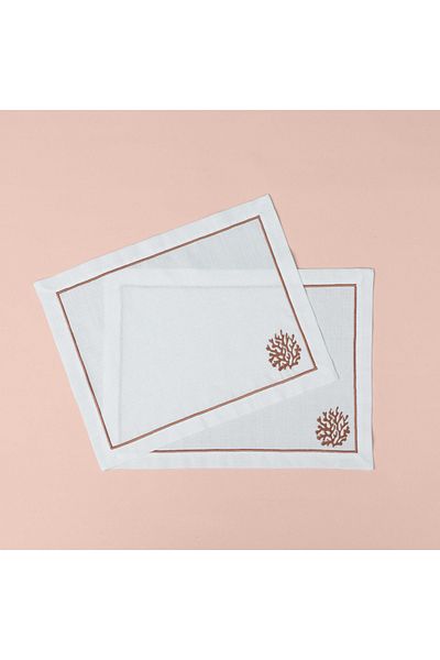 Linens Shell 2 Pack 35X45 cm Napkin Ecru Coral