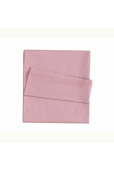 Linens مزيج وتطابق ملاءة السرير القطنية المفردة من الساتان باللون الوردي المغبر