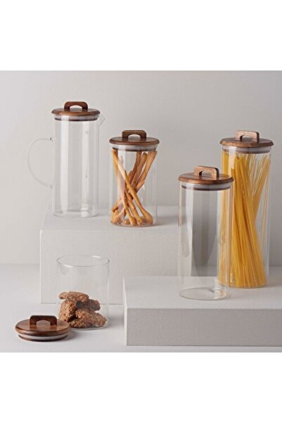 Linens Handle Cam-akasya Kapak 1400 ml 10x10x24 Cm Kavanoz