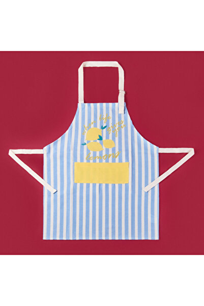 Evidea Soft Lime Cello Thea Mutfak Önlüğü - Mavi / Ekru - 54x78 cm