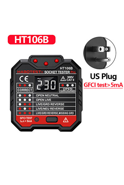 Choice1 HT106B-US PLug HT106 HT107 Socket Tester Pro Voltage Test Digital Out...