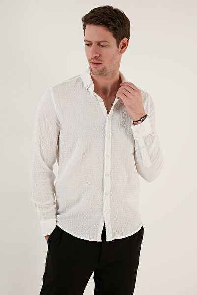 Buratti Cotton Striped Button Collar Long Sleeve Regular Fit Shirt Men's Shirt Cf23s112237