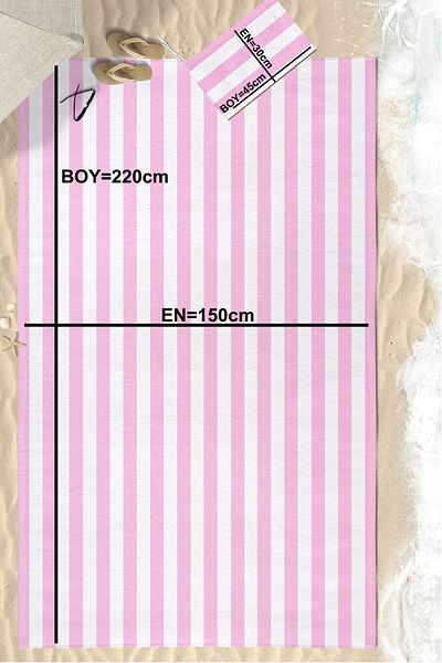 VEVİEN HOME Roz cu dungi Imprimat digital 150x220 cm Prosoape de plajă pentru familie rezistente la nisip