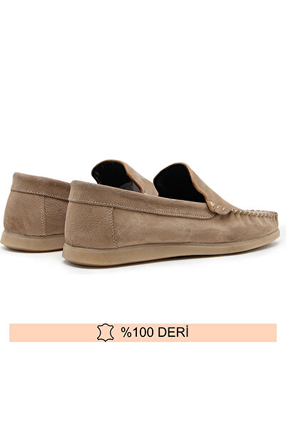 Fine Ayakkabıcılık Genuine Leather Sand Beige Men's Summer Shoes 39-45