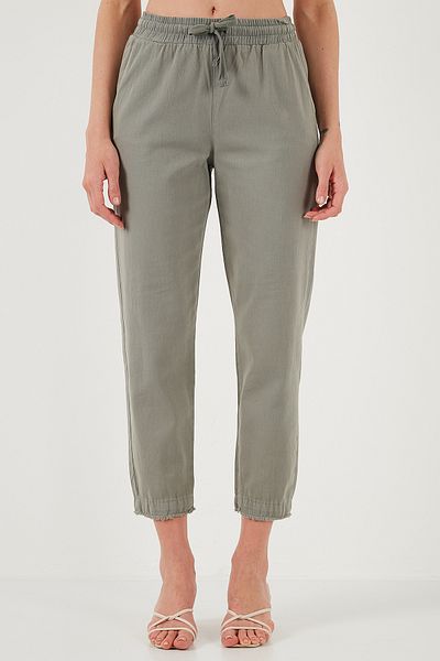 Lela Cotton Regular Waist Regular Fit Straight Leg Pants Trousers 668Yp42282S4