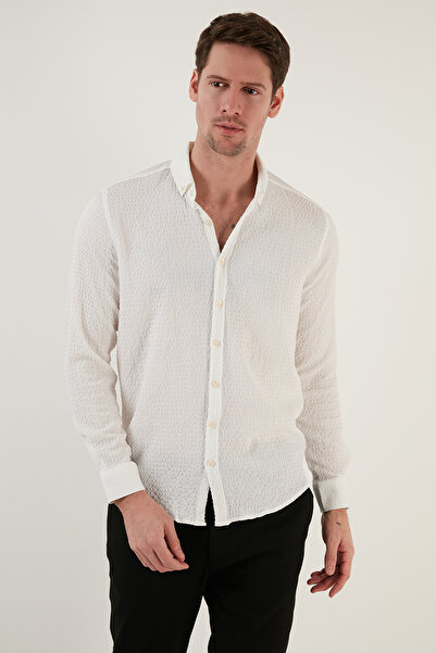 Buratti Cotton Striped Button Collar Long Sleeve Regular Fit Shirt Men's Shirt Cf23s112237