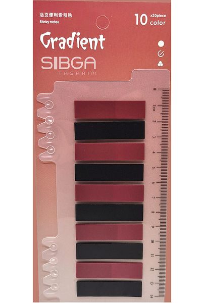 sibga tasarım Transparent Colored Post-It Note Paper - 200 Sheets Bookmark Sticker