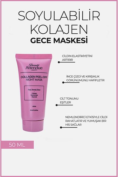 BEAUTE ATTENDUE Collagen Peel-Off Night Mask |   Containing Niacinamide & Vitamin E