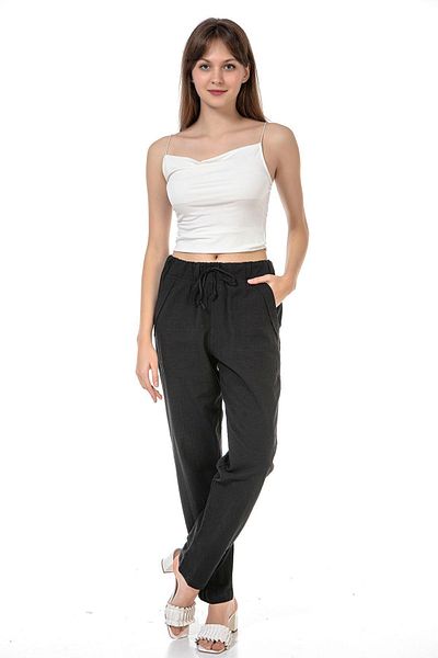 Heaven Ephesus Black Linen Trousers - 5020