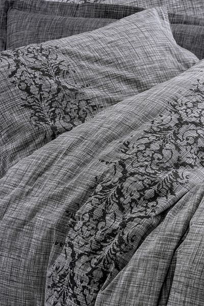 Cotton Box Plain Single Duvet Cover Set Sooty Gray