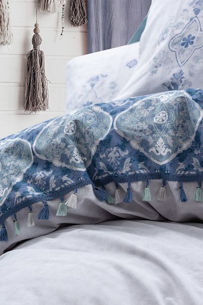 Cotton Box Set de husă de pilotă Candy Jeni Blue