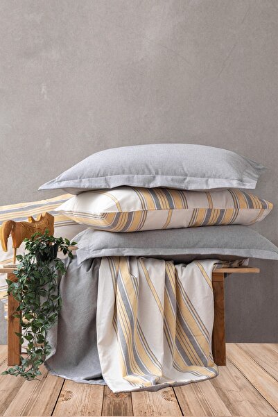 Cotton Box Natureforce Yarn-Dyed Single Duvet Cover Set Tribus Yellow